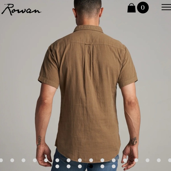Rowan LEEDS COTTON GAUZE SHORT SLEEVE SHIRT in Umber NEW W/Tag $145 Size S - Picture 6 of 6